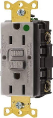 Hubbell Wiring Device-Kellems - 1 Phase, 5-15R NEMA, 125 VAC, 15 Amp, GFCI Receptacle - 2 Pole, Back and Side Wiring, Hospital Grade - Makers Industrial Supply