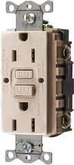 Hubbell Wiring Device-Kellems - 1 Phase, 5-15R NEMA, 125 VAC, 15 Amp, GFCI Receptacle - 2 Pole, Back and Side Wiring, Commercial Grade - Makers Industrial Supply