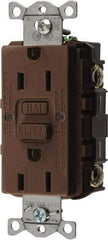 Hubbell Wiring Device-Kellems - 1 Phase, 5-15R NEMA, 125 VAC, 15 Amp, GFCI Receptacle - 2 Pole, Back and Side Wiring, Commercial Grade - Makers Industrial Supply