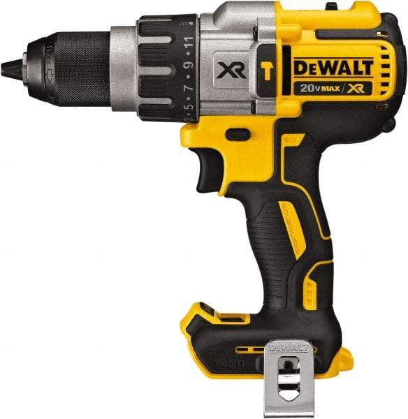 DeWALT - 20 Volt 1/2" Metal Ratcheting Chuck Cordless Hammer Drill - 0 to 38,250 BPM, 0 to 450, 0 to 1,300 & 0 to 2,000 RPM, Reversible - Makers Industrial Supply