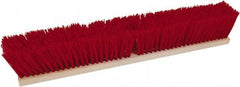 O-Cedar - 18" Rough Surface Polypropylene Push Broom - 3-1/4" Bristle Length, Wood Block, Threaded Handle Connection, Handle Sold Separately - Makers Industrial Supply