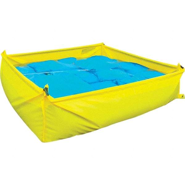 UltraTech - 48" Long x 14" High x 48" Wide Staging Pool - Yellow Polyethylene, For Spill Containment - Makers Industrial Supply