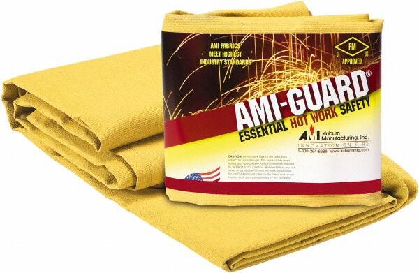 Auburn Mfr - 10' High x 8' Wide x 0.055" Thick Fiberglass Welding Curtain - Yellow, Grommet - Makers Industrial Supply