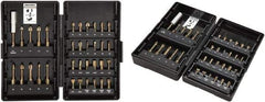 VEGA Industries - 34 Piece, Impact Driver Bit Set - #1 to #3, 1/4" Hex Drive, 5/32 to 1/4", 4 to 6mm Hex, Phillips, Square, Torx, Slotted, Hex Point - Makers Industrial Supply