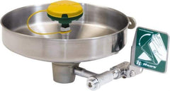 Haws - 14-3/4" Wide x 7" High, Wall Mount, Stainless Steel Bowl, Eye & Face Wash Station - 30 to 90 psi Flow, 3.7 GPM Flow Rate - Makers Industrial Supply