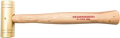 GearWrench - 2 Lb Nonsparking Brass Hammer - 13" OAL, 1-1/2" Face Diam, Hickory Handle - Makers Industrial Supply