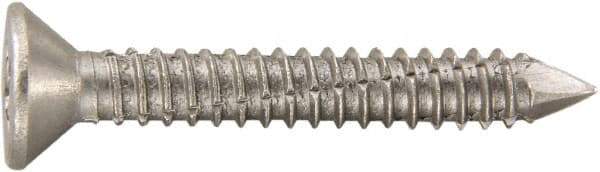 Powers Fasteners - 1/4" Diam, 1-3/4" OAL, Phillips Drive, Concrete Screw & Masonry Fastener - Stainless Steel, Passivated Finish, Includes #3 Phillips Bit - Makers Industrial Supply