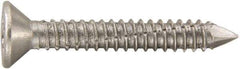 Powers Fasteners - 1/4" Diam, 2-3/4" OAL, Phillips Drive, Concrete Screw & Masonry Fastener - Stainless Steel, Passivated Finish, Includes #3 Phillips Bit - Makers Industrial Supply