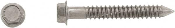 Powers Fasteners - 1/4" Diam, 2-1/4" Length Under Head, Hex Drive, Concrete Screw & Masonry Fastener - Stainless Steel, Passivated Finish, Includes 3/8" Hex Bit - Makers Industrial Supply