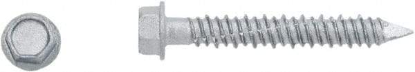 Powers Fasteners - 1/4" Diam, 6" Length Under Head, Hex Drive, Concrete Screw & Masonry Fastener - Stainless Steel, Perma-Seal Finish, Includes 3/8" Hex Bit - Makers Industrial Supply