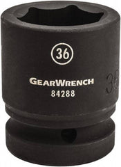 GearWrench - 1" Drive 32mm Standard Impact Socket - 6 Points, 2-15/34" OAL - Makers Industrial Supply