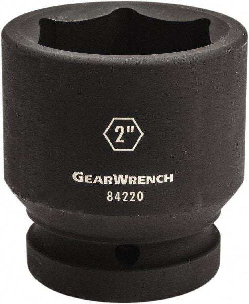 GearWrench - 1" Drive 2-7/16" Standard Impact Socket - 6 Points, 3-20/43" OAL - Makers Industrial Supply