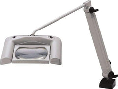 Waldmann Lighting - 35 Inch, Articulated, Clamp Mounted, LED, White, Magnifying Task Light - 13.20 Watt, 120 Volt, 1.75x Magnification, 165mm Wide - Makers Industrial Supply