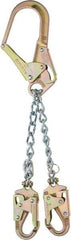 MSA - 6' Long, 310 Lb Capacity, 2 Leg Locking Snap Hook Harness Lanyard - Webbing, Locking Rebar Hook Anchorage Connection - Makers Industrial Supply