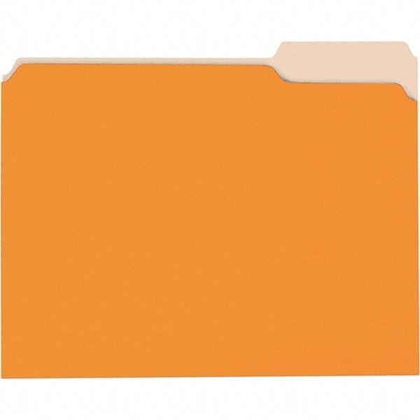 Universal One - 8-1/2 x 11", Letter Size, Orange/Light Orange, File Folders with Top Tab - 11 Point Stock, 1/3 Tab Cut Location - Makers Industrial Supply