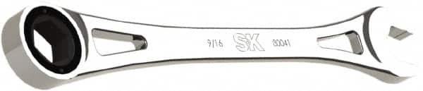 SK - 9/16" 6 Point Combination Wrench - 9.44" OAL, Steel, Full Polish Finish - Makers Industrial Supply