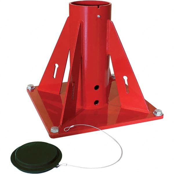 THERN - Davit Crane Bases Base Type: Pedestal Base Finish/Coating: Red Powder Coat - Makers Industrial Supply