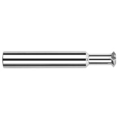 Harvey Tool - 1/8° 1/8" Cut Diam, 0.067" Cut Width, 1/8" Shank, Solid Carbide Double-Angle Cutter - Exact Industrial Supply