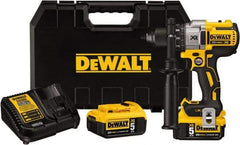 DeWALT - 20 Volt 1/2" Chuck Pistol Grip Handle Cordless Drill - 0-2000 RPM, Keyless Chuck, Reversible, 2 Lithium-Ion Batteries Included - Makers Industrial Supply