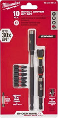 Milwaukee Tool - Impact Ready Accessory Set - 1/4" Hex Drive, Phillips, Slotted, Torx, Square Point - Makers Industrial Supply