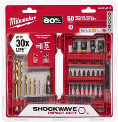 Milwaukee Tool - Impact Ready Accessory Set - 1/16 to 1/4" Hex, #1, #2, 1/4" Hex Drive, Phillips, Slotted, Torx, Square Point - Makers Industrial Supply