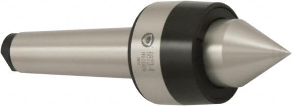 Bison - MT2 Morse Taper Shank, 44mm Head Diam, Live Center - 8,000 Max RPM, 24mm Point Diam, 1.04" Point Len, 220 Lb Max Workpc, Standard Point - Makers Industrial Supply