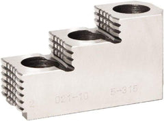 Bison - 10" Max Chuck Diam Compatibility, Steel 1.5mm x 60° Serrated Hard Lathe Top Jaws - 3 Steps - Makers Industrial Supply