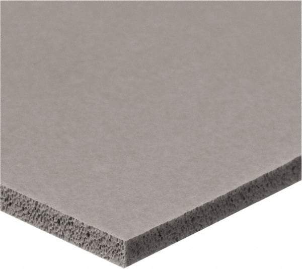 Value Collection - 1/4" Thick x 3/4" Wide x 6' Long Gray Closed Cell Silicone Foam Rubber Roll - Stock Length, Adhesive Back, -60°F to 400°F - Makers Industrial Supply