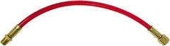 PRO-SOURCE - 1/4" ID 1' Long Lead-In Whip Hose - FNPT x MNPT Swivel Ends, 200 Working psi, 165°, 1/4" Fitting, Transparent Red - Makers Industrial Supply