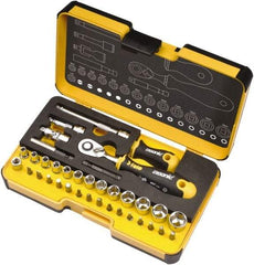 Felo - 36 Piece 1/4" Drive Ratchet Socket Set - Comes in Strongbox Case - Makers Industrial Supply