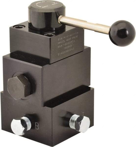 Value Collection - 4.5 GPM 3/8-18 Inlet Aluminum Alloy Hydraulic Control Valve - 10,000 psi, 4.21" Wide x 6.93" Long - Makers Industrial Supply