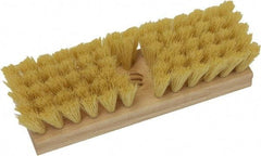 O-Cedar - 2" Bristle Length, Tampico Deck Scrub Brush - 10" Long x 3" Wide Head, 10" OAL, Beige, Wood Block - Makers Industrial Supply