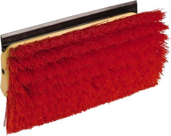 O-Cedar - 2" Bristle Length, Polypropylene Scrub Brush - 10" Long x 5" Wide Head, 10" OAL, Red, Plastic Block - Makers Industrial Supply