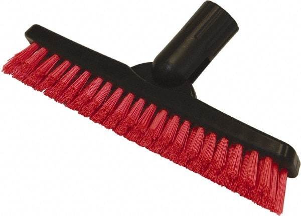 O-Cedar - 1-1/2" Bristle Length, Polyester Utility Scrub Brush - 9" Long x 1-1/2" Wide Head, 9" OAL, Red, Plastic Block - Makers Industrial Supply