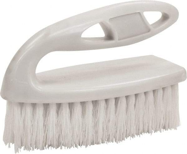 O-Cedar - 1" Bristle Length, Polypropylene Scrub Brush - 6" Long x 3" Wide Head, 6" OAL, White, Plastic Block - Makers Industrial Supply