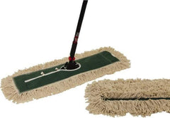 O-Cedar - 60" Long x 24" Wide Cotton & Metal Dust Mop Kit - White, Green & Black, Snap-On - Makers Industrial Supply