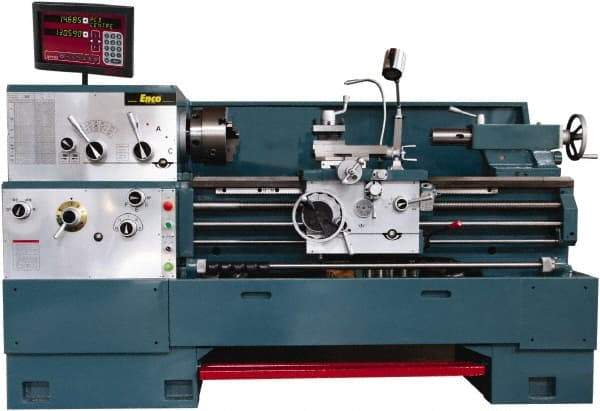 Enco - 20" Swing, 80" Between Centers, 230/460 Volt, Triple Phase Engine Lathe - 7MT Taper, 7-1/2 hp, 25 to 1,800 RPM, 3-1/8" Bore Diam, 40" Deep x 48-7/8" High x 136-1/8" Long - Makers Industrial Supply