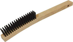 O-Cedar - 18 Rows, Steel Wire Brush - 10" Brush Length, 14" OAL, 1-1/8" Trim Length, Wood Curved Handle - Makers Industrial Supply