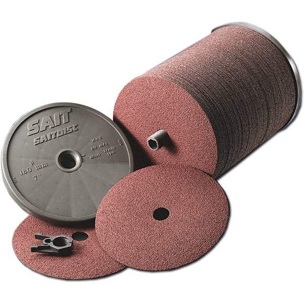 Sait - 4-1/2" Diam 7/8" Hole 60 Grit Fiber Disc - Aluminum Oxide, 11,000 Max RPM - Makers Industrial Supply