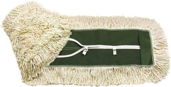 O-Cedar - 18" Long x 5" Wide Cotton Dust Mop Head - Key-Slot Snaps, Launderable - Makers Industrial Supply