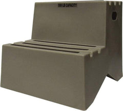 Diversified Plastics - 19-1/2" High x 18-1/8" Wide x 24-1/2" Deep, Gray Step Stool - 500 Lb Capacity - Makers Industrial Supply