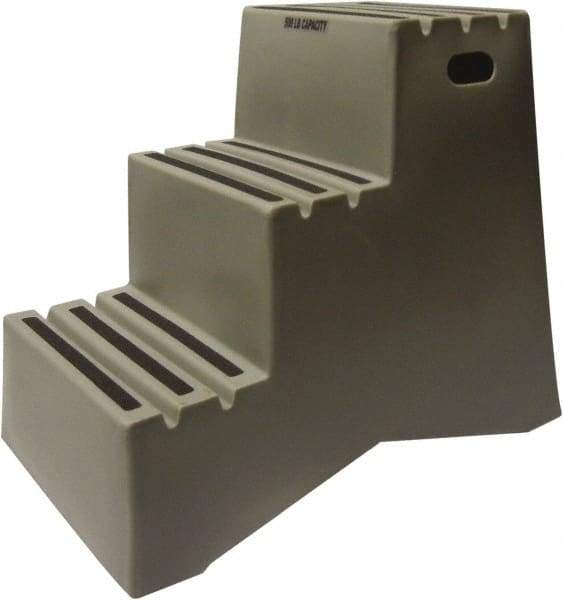 Diversified Plastics - 3 Steps, 2' 5-1/2"' High, Polypropylene Step Stand - 500 Lb Load Capacity, 22-1/2" Base Width - Makers Industrial Supply