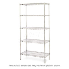 Starter Unit Wire Shelving: 5 Shelves 36″ Wide, 18″ Deep, 74″ High