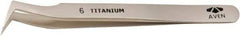 Aven - 4-1/4" OAL 6-SA Precision Tweezers - Bent Point - Makers Industrial Supply