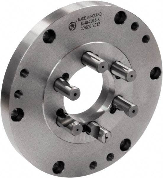 Bison - Adapter Back Plate for 16" Diam Self Centering Lathe Chucks - D1-6 Mount, 4.0551" Through Hole Diam, 15.748" OD, 0.1772" Flange Height, Cast Iron - Makers Industrial Supply