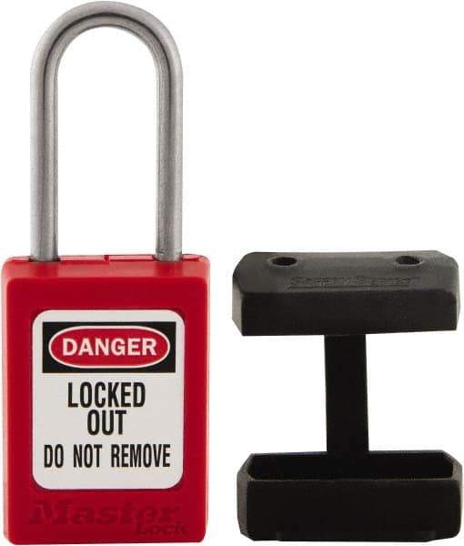 Master Lock - 1.52 Inch Long, Black, TPE Padlock Cover - Compatible with Lockout Padlock and 1/4 Inch Shackle Diameter, Use with S31, S32 and S33 - Makers Industrial Supply