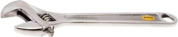 Aven - 1-1/8" Jaw Capacity, 8" Standard Adjustable Wrench - Stainless Steel, Polished Finish, 8" OAL - Makers Industrial Supply