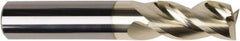 American Tool Service - 1/2", 2" LOC, 1/2" Shank Diam, 4" OAL, 3 Flute, Solid Carbide Square End Mill - Single End, ZrN Finish, Spiral Flute, Variable° Helix, Centercutting, Right Hand Cut, Right Hand Flute - Makers Industrial Supply