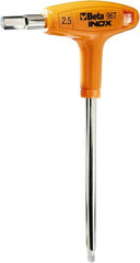 Beta - 4mm Hex, T-Handle Cushion Grip, Hex Key - 7" OAL, Stainless Steel, Metric System of Measurement - Makers Industrial Supply