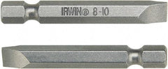 Irwin - 1.37mm Slotted Screwdriver Bit - 1/4" Hex Drive, 6" OAL - Makers Industrial Supply